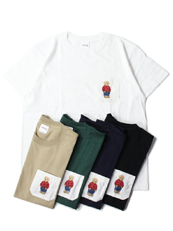 xA[|PbgTVc zCg|Pbg BOY BEAR POCKET S/S Tee WHITE POCKET white/green/sand/navy/black