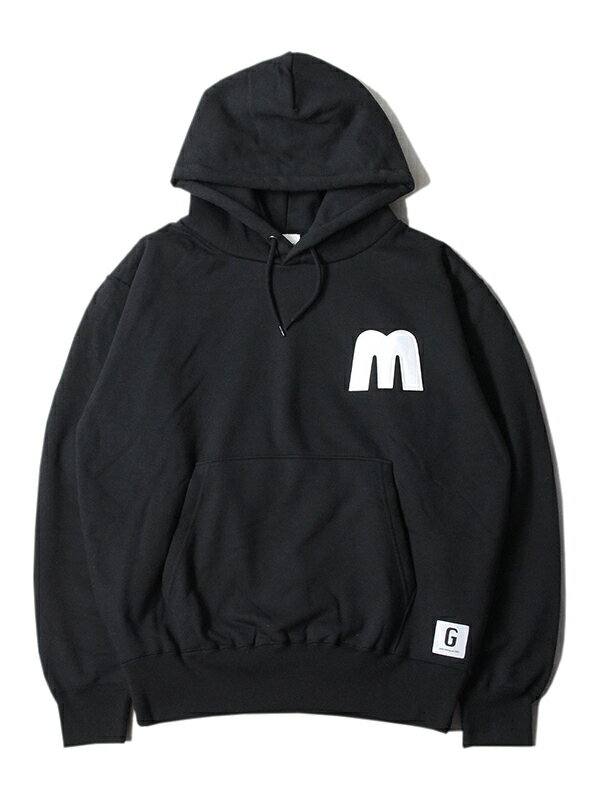 game clothing ORIGINAL M PATCH PULLOVER HOODIE black ゲームクロージング ヘビーウェイト プルオーバー フーディー パーカー ブラック