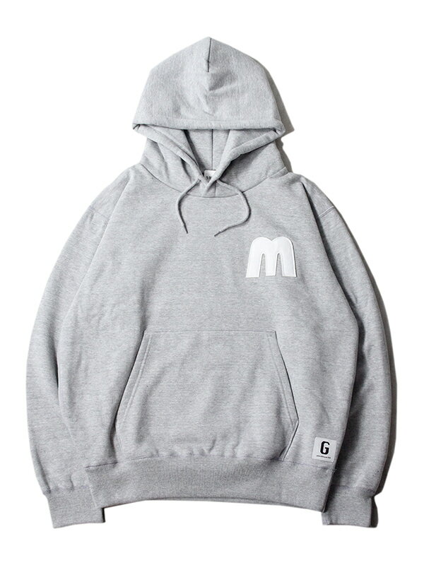 game clothing ORIGINAL M PATCH PULLOVER HOODIE gray ゲームクロージング ヘビーウェイト プルオーバー フーディー パーカー グレー