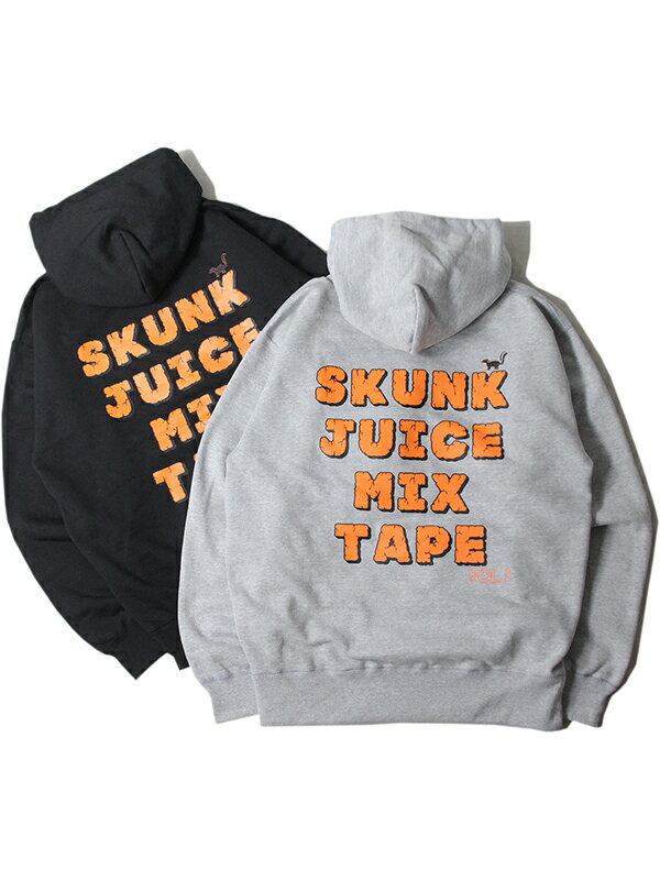 HEJIRUMAJIRU SKUNK JUICE MIX TAPE vol.1 PULLOVER HOODIE gray/black へジルマジル ヘビーウェイト プルオーバーフーディー パーカー グレー/ ブラック