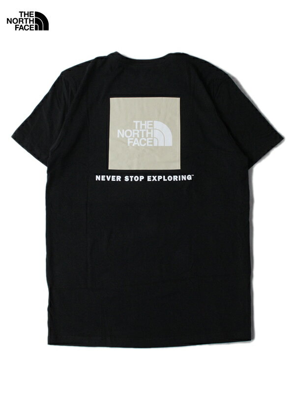 THE NORTH FACE S/S BOX NSE Tee tnf black x gravel 50p ザ ノースフェイス バックプリント ボックス ロゴ Tシャツ ブラック x ベージュ