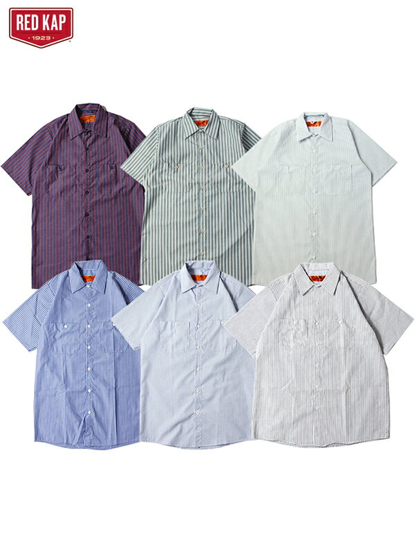 ڥݡȡRED KAP STRIPE SHORT SLEEVE S/S WORK SHIRTS 6color åɥå Ⱦµ  ȥ饤 6