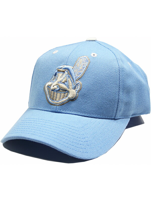 【インポート/デッドストック】DEADSTOCK "CLEVELAND INDIANS" ADJUSTABLE CAP sax blue クリーブランド インディアンズ アジャスタブル キャップ サックス スカイブルー