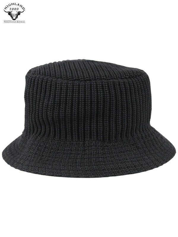 HIGHLAND 2000 Cotton Crusher Hat black ハイランド コットン ニットクラッシャー ハット ニット帽 ブラック