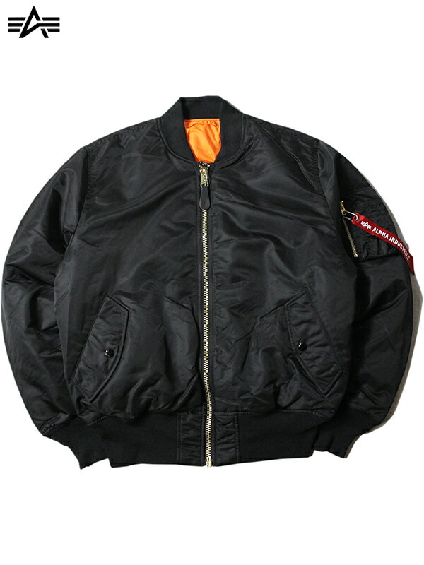 アルファインダストリーズ アウター メンズ 【インポート正規品 】ALPHA INDUSTRIES MA-1 FLIGHT JACKET black アルファ インダストリーズ エムエーワン フライト ジャケット ブラック