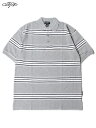 【インポート】Cal Top STRIPE BORDER POLO SHIRTS gray キャルトップ ストライプ ボーダー ポロシャツ グレー