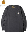 yC|[gzCarhartt 6.75oz LONG SLEEVE POCKET T-SHIRTS TEE carbon heather J[n[g 6.75IX OX[u |Pbg TVc J[{wU[ K126