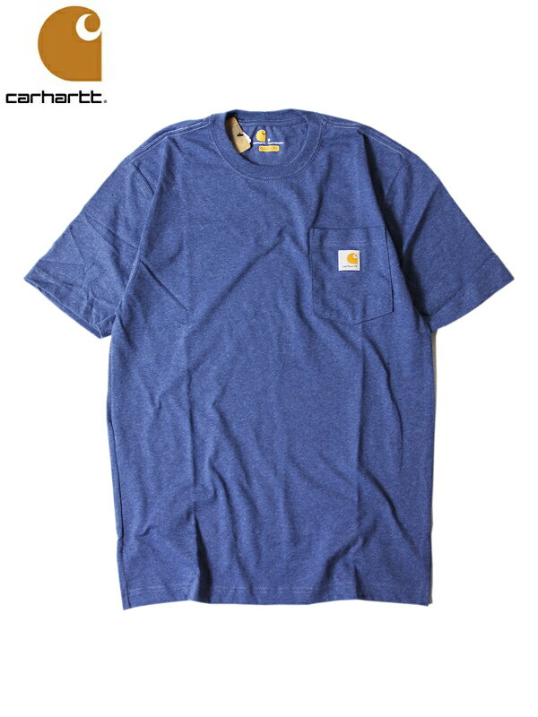 yUSfzCarhartt 6.75oz SHORT SLEEVE POCKET T-SHIRTS TEE dark cobalt blue heather J[n[g 6.75IX V[g X[u |Pbg TVc _[NRog u[wU[ K87