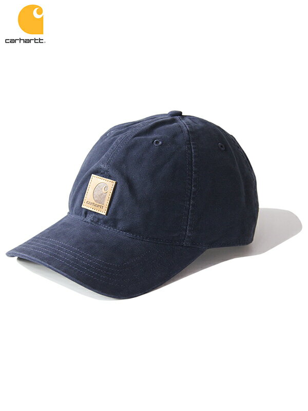 カーハート 【USモデル】 Carhartt ODESSA COTTON CANVAS CAP navy カーハート コットン キャンバス キャップ 6パネル キャップ ウォッシュ ロゴ ネイビー