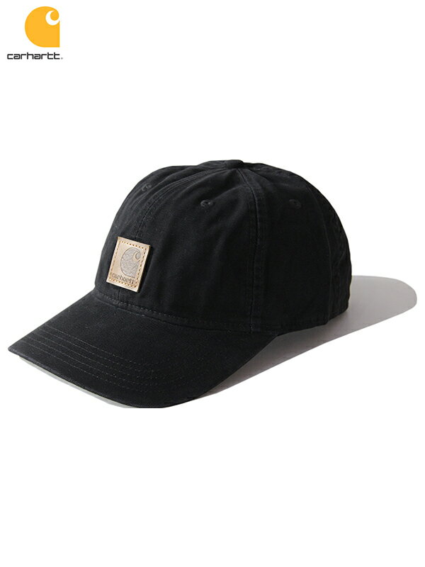 カーハート 【USモデル】 Carhartt ODESSA COTTON CANVAS CAP black カーハート コットン キャンバス キャップ 6パネル キャップ ウォッシュ ロゴ ブラック