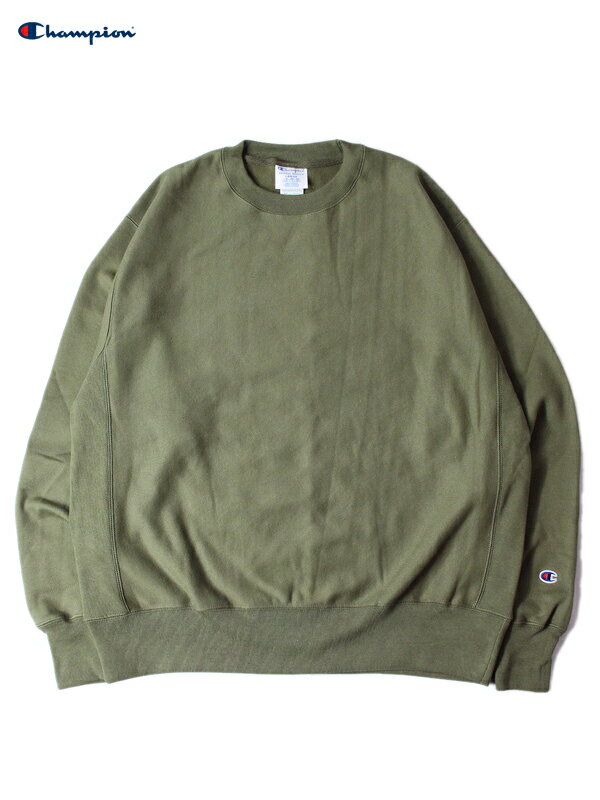  Champion 12oz REVERSE WEAVE CREW NECK SWEAT french olive チャンピオン 12 オンス リバースウィーブ ヘビーウェイト クルーネック スウェット トレーナー 目無し 裏起毛 フレンチオリーブ