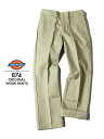 【USモデル】Dickies 874 ORIGINAL WORK PANTS khaki ディッキーズ 874ワークパンツ ワイドストレート カーキ ベージュ レングス30