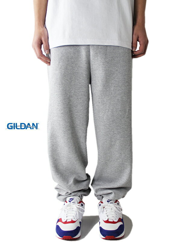 【USモデル】GILDAN 8oz SWEAT PANTS gray ギルダン 8オンス スウェットパンツ 裏起毛 ポケット無し グレー