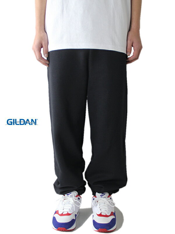 【USモデル】GILDAN 8oz SWEAT PANTS black ギルダン 8オンス スウェットパンツ 裏起毛 ポケット無し ブラック