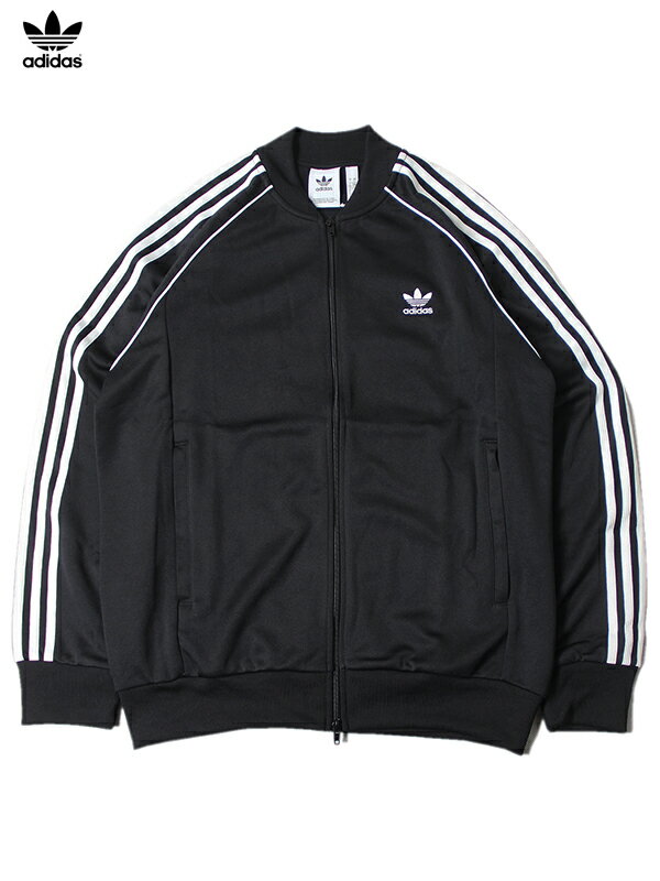 【USモデル】adidas Originals SUPERSTAR TRACK JACKET JERSY black アディダス トラック ジャケット スーパースター ジャージー ライン ブラック 黒