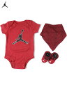 yC|[gzJORDAN LOGO BABY INFANT 3-PIECE SET (BIB, BODY SUIT, BOOTIES) red/black/cement pattern W[_Wv} Ct@g 3_Zbg