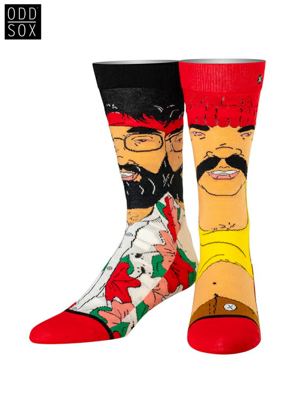 ODD SOX "HIGH GUYS" SOCKS red オッドソックス ハイソックス 靴下 赤　レッド チーチョン 映画 CHEECH＆CHONG HIGH＆HIGH ハイ ガイズ (OSHOL15HIGH)