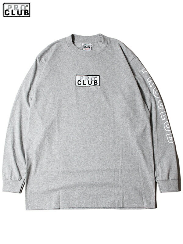 yUSfzPRO CLUB BOX LOGO HEAVY WEIGHT LONG SLEEVE T-SHIRTS TEE gray vNu {bNX S wr[EFCg OX[u TVc T O[