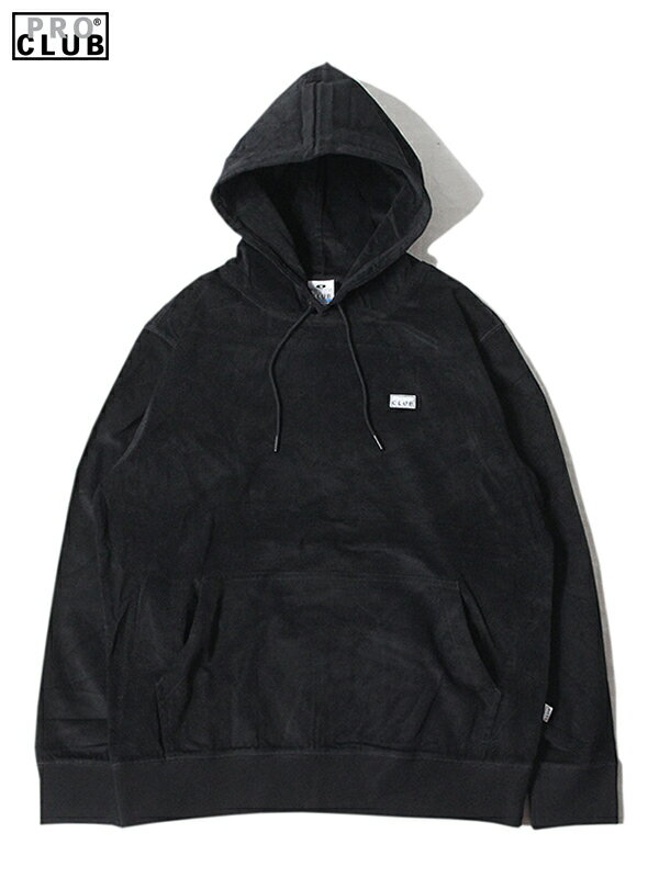 【USモデル】PRO CLUB COMFORT CORDUROY PULLOVER HOODIE black プロクラブ コムフォート コーデュロイ プルオーバー フーディー ブラック