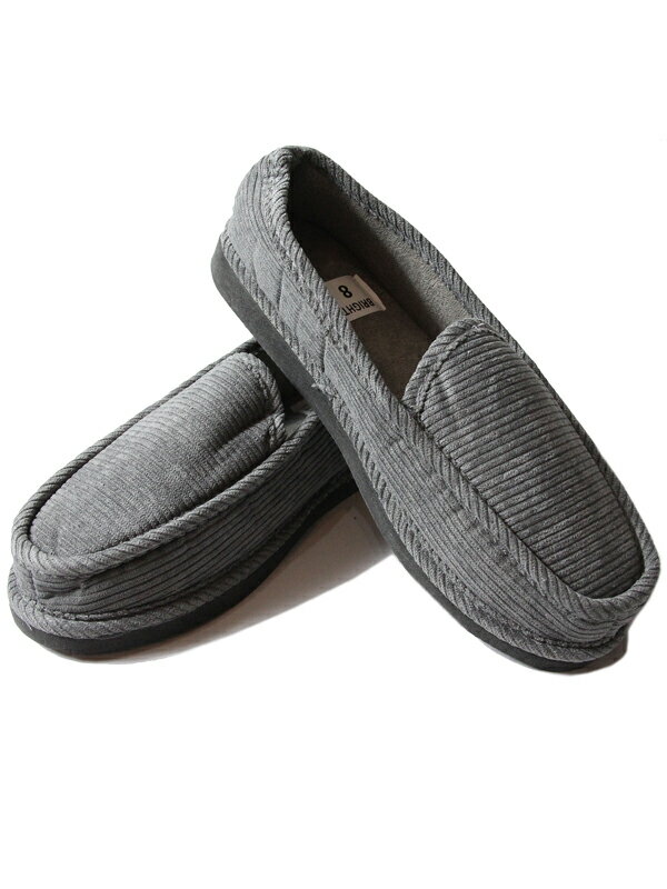 BRIGHT HOUSE SHOES CORDUROY gray ブライト ハウスシューズ コーデュロイ チャコールグレー ルームシューズ
