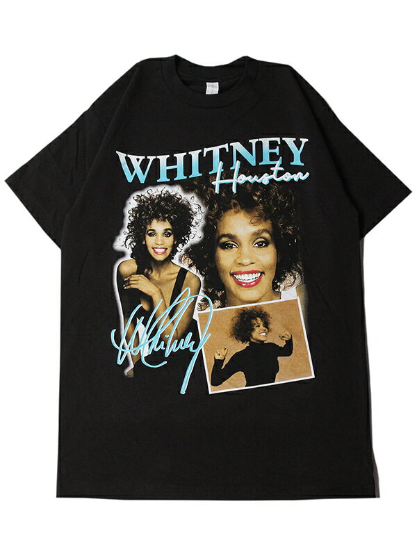 【インポート】Whitney Houston S/S Tee black ホイットニー・ヒューストン フォト Tシャツ ブラック Threads on demand