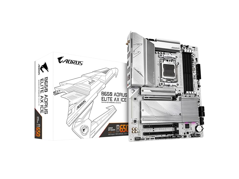 GIGABYTE B650 AORUS ELITE AX ICE MB6453 AM5 DDR5 ATX マザーボード Ryzen 7000 ホワイト