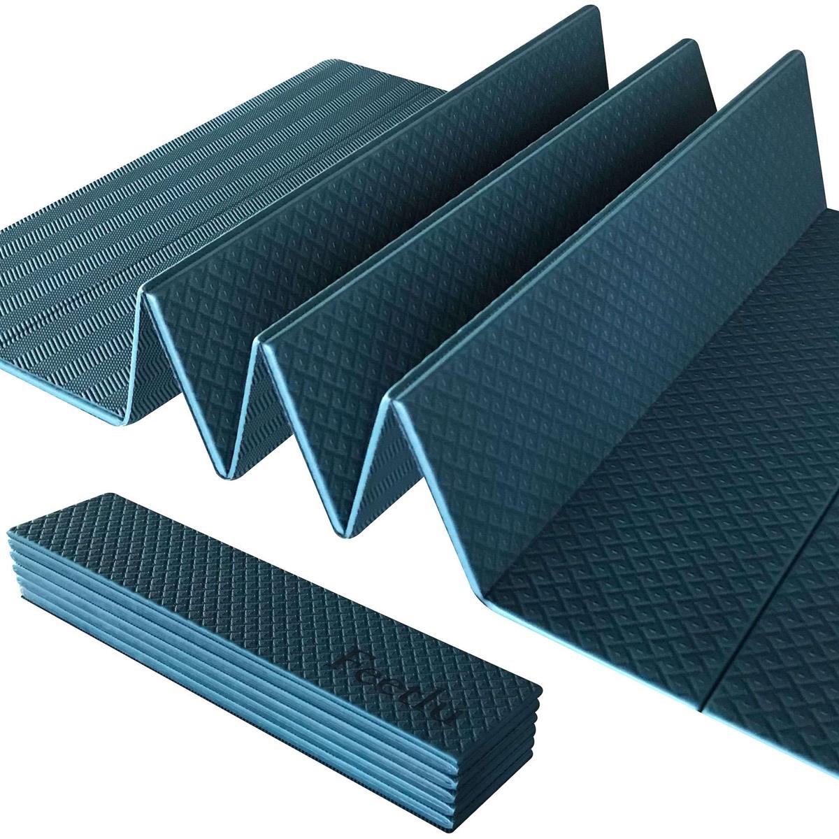 Feetlu 折りたたみ式ヨガマット - 6mmx61cmx183cm、大型、軽量、収納簡単 - ヨガ、ピラティス、ホーム..