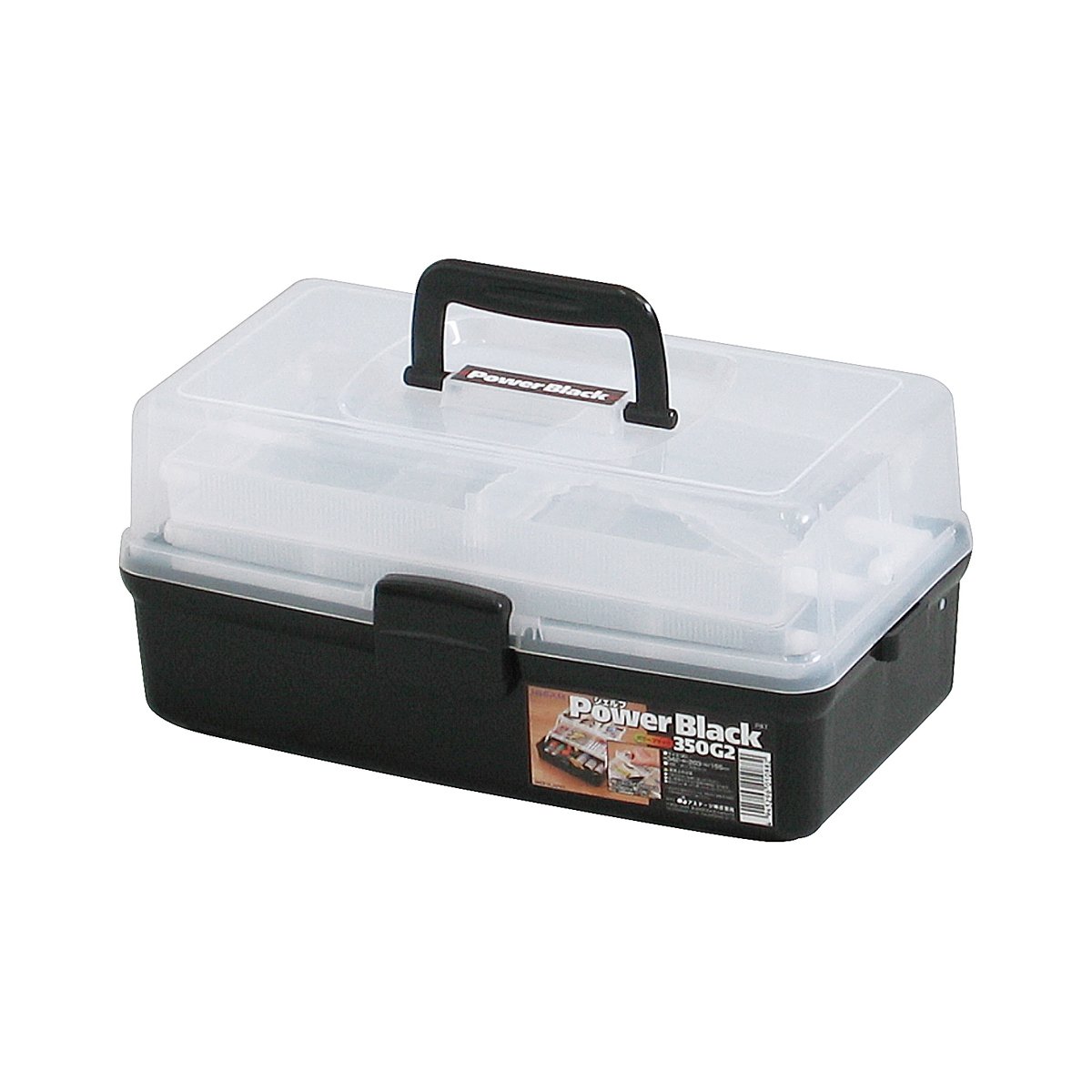 JEJアステージ シェルフパワー 350-G2 ブラック 工具箱 小物入れ 防災 幅34.2×奥行20.3×高さ15.5cm