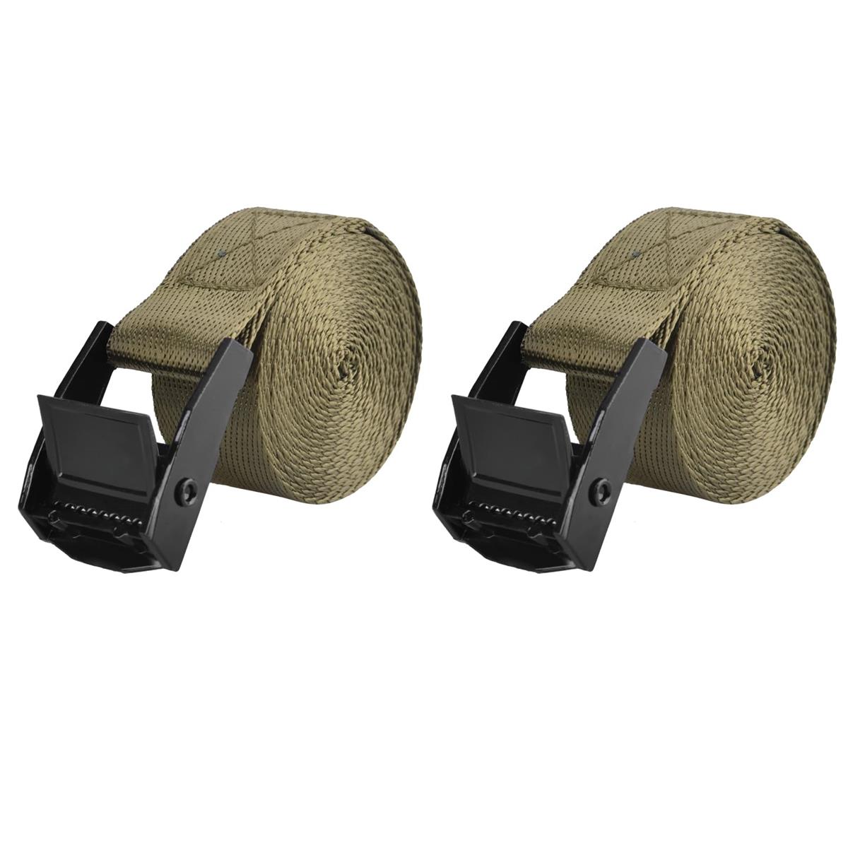 TRIWONDER 荷締めベルト ラッシング ラチェット式 固定ベルト 荷締バンド 転倒防止 タイダウン バイク 梱包 にじめ 耐震 荷造りバンド 自動車 地震対策グッズ 2本セット (グリーン - 2本, 1m)