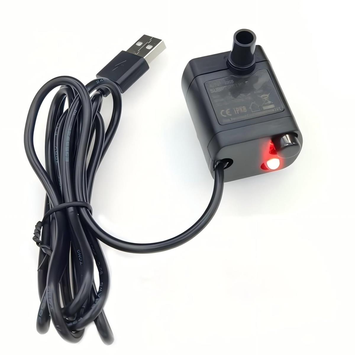 【无水停止・静音設計】USB 5V 超小型ブラシレス水中ポンプ - ペット給水機/水槽用 自動保護機能付き (..