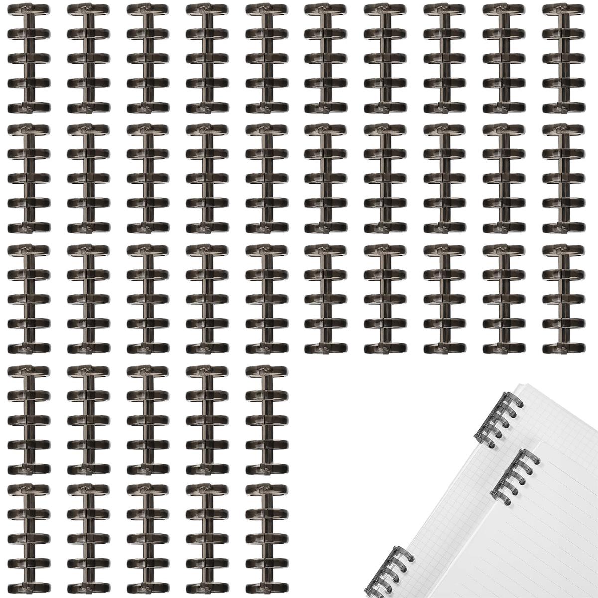 Chisafly ルーズリーフ リング ルーズリング バインダーリング 40個セット 収納ケース付き 5穴 穴径15m..