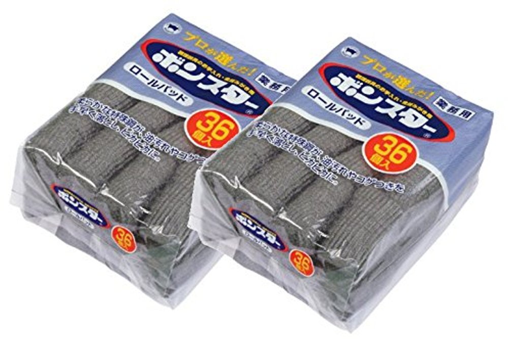 ボンスター プロが選んだ 業務用金たわし ソープパッド 36個入り×2個セット 調理器具のお手入れ 金属みがき用 油汚れやコゲつきを落とす 柔らか特殊網 天然ヤシの実 無リンソープ付き B-161