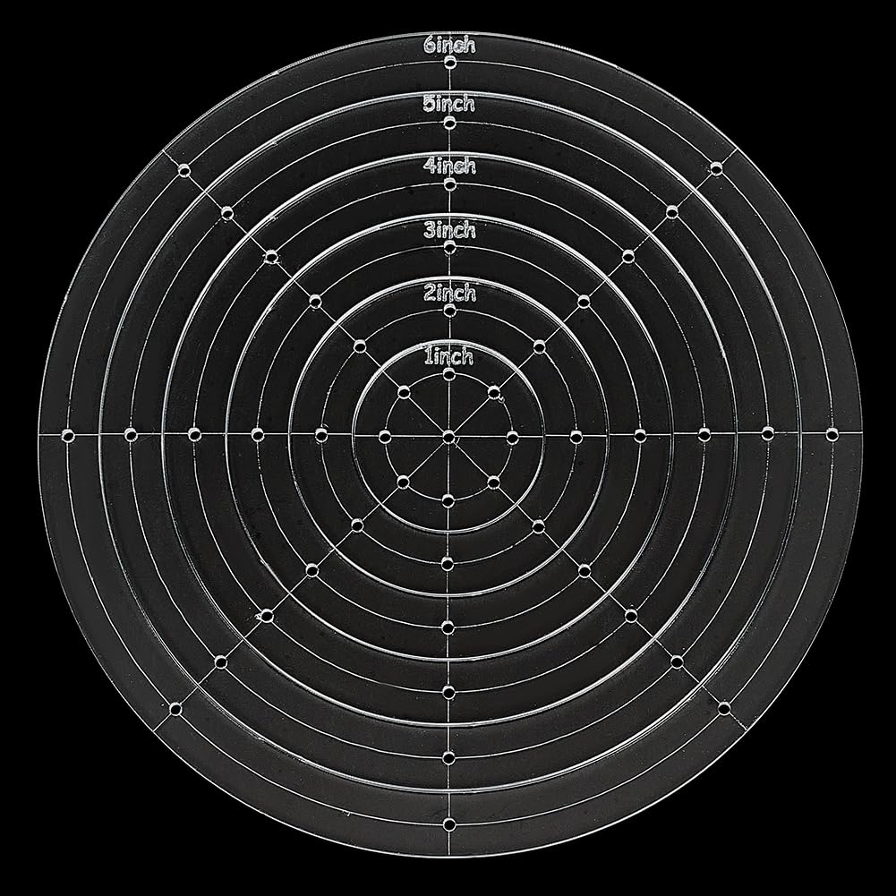 BENECREAT 6点/セット アクリル刺し子ステンシル 刺し子テンプレート 円形 パッチワーク アクリル刺繍ツール 描画線テンプレート ハンドキルティング