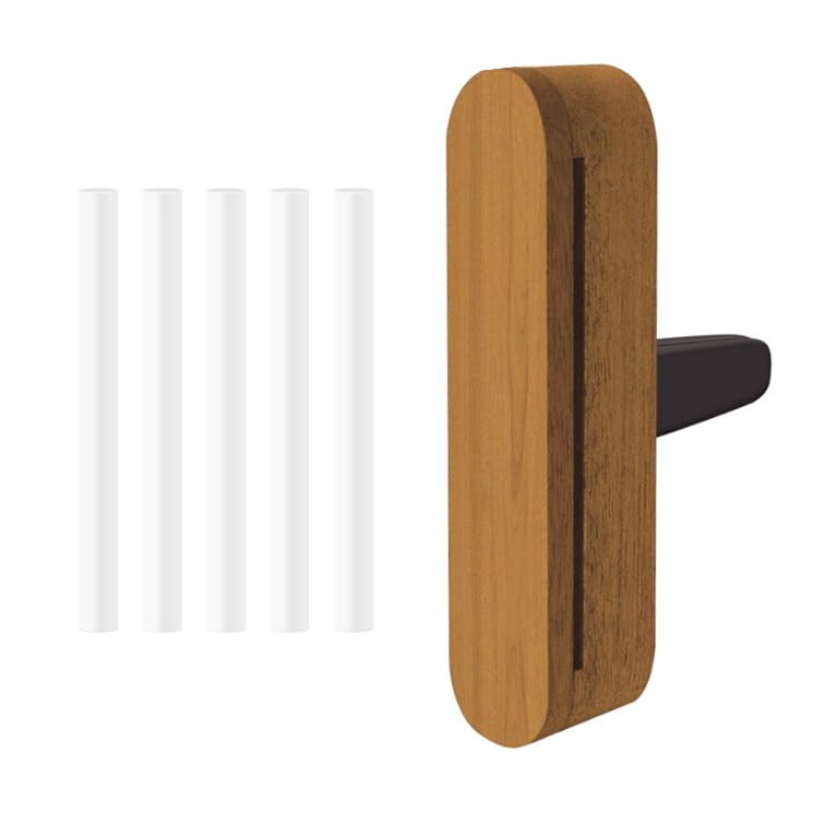 KDSSYFT 車用 アロマディフューザー 天然の木 クリップ式アロマホルダー 車用芳香剤詰替用 リフィル カーディフューザー ドライブ アロマクリップ (薄いカレー色)