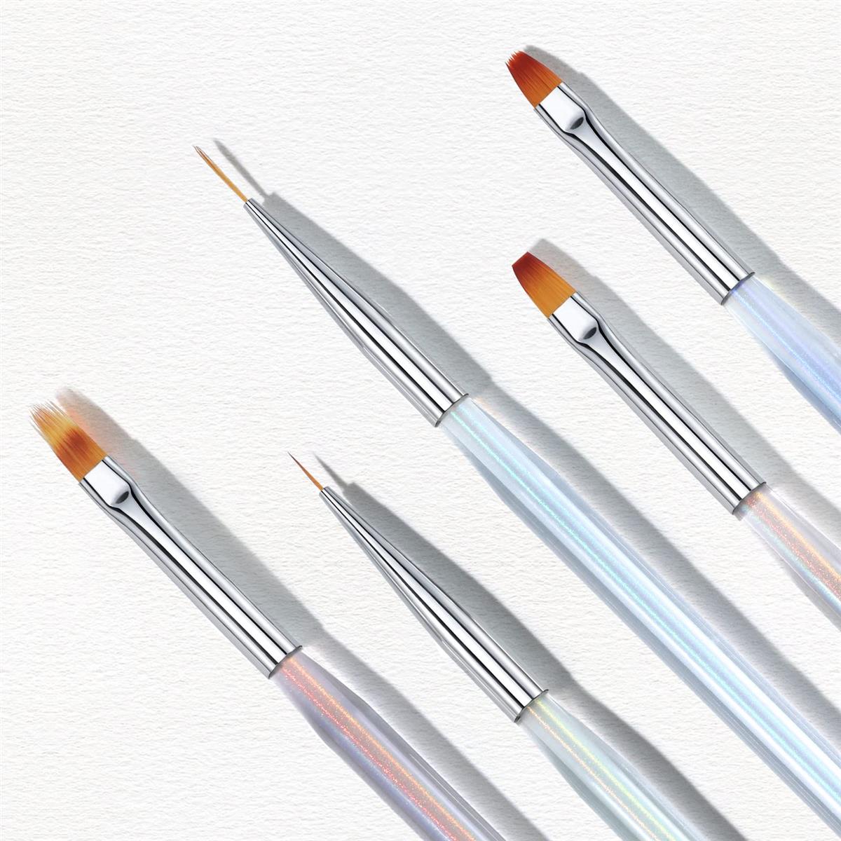 Modelones ネイルブラシセット ジェルネイル筆 オーロラ ネイルアートペン*5 カラーセットジェルネイル..