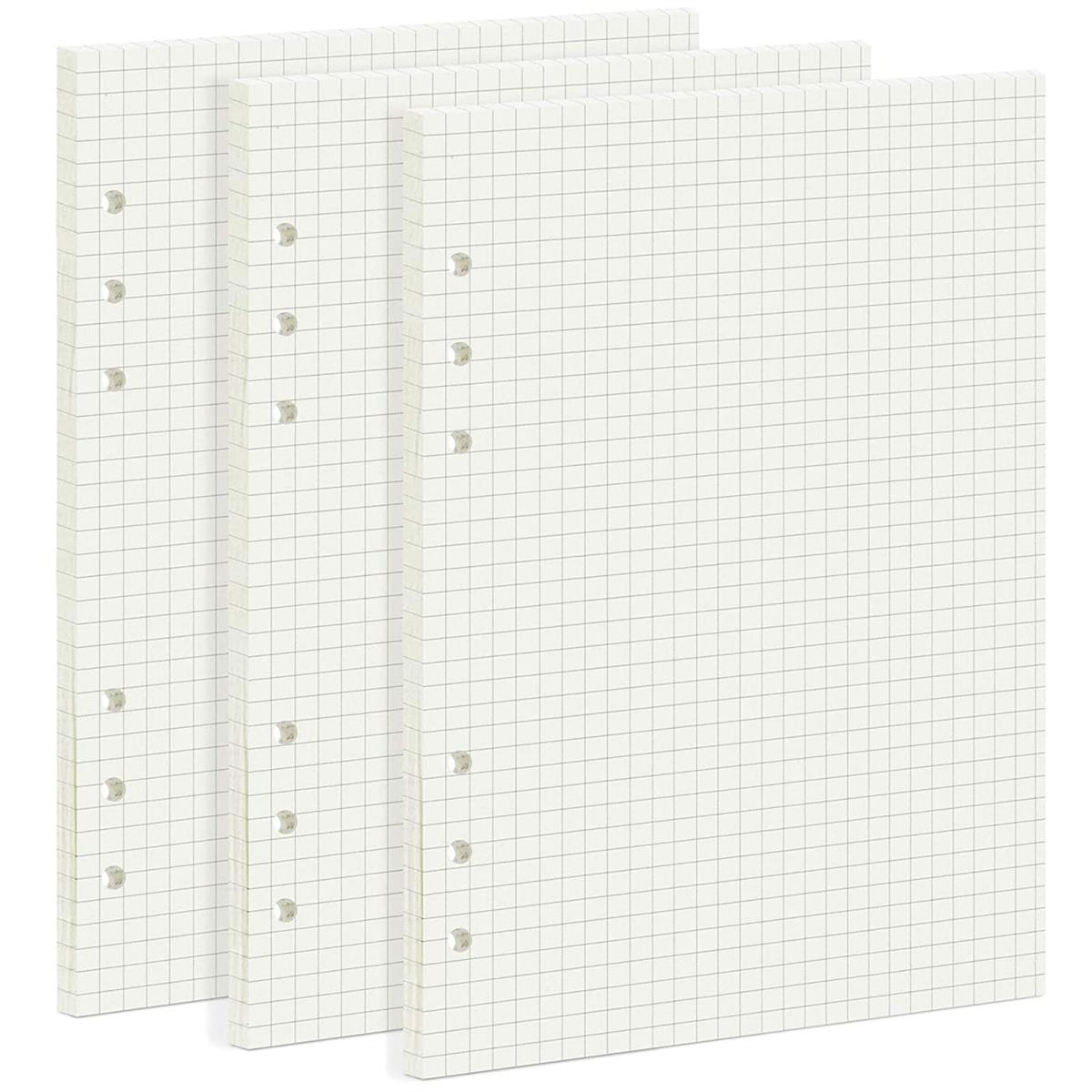 システム手帳用リフィル A5サイズ 6穴 45枚*3冊 システム手帳 ルーズリーフ バインダー メモ ビジネス手帳 リフィル用紙 詰め替え用紙 (方眼)