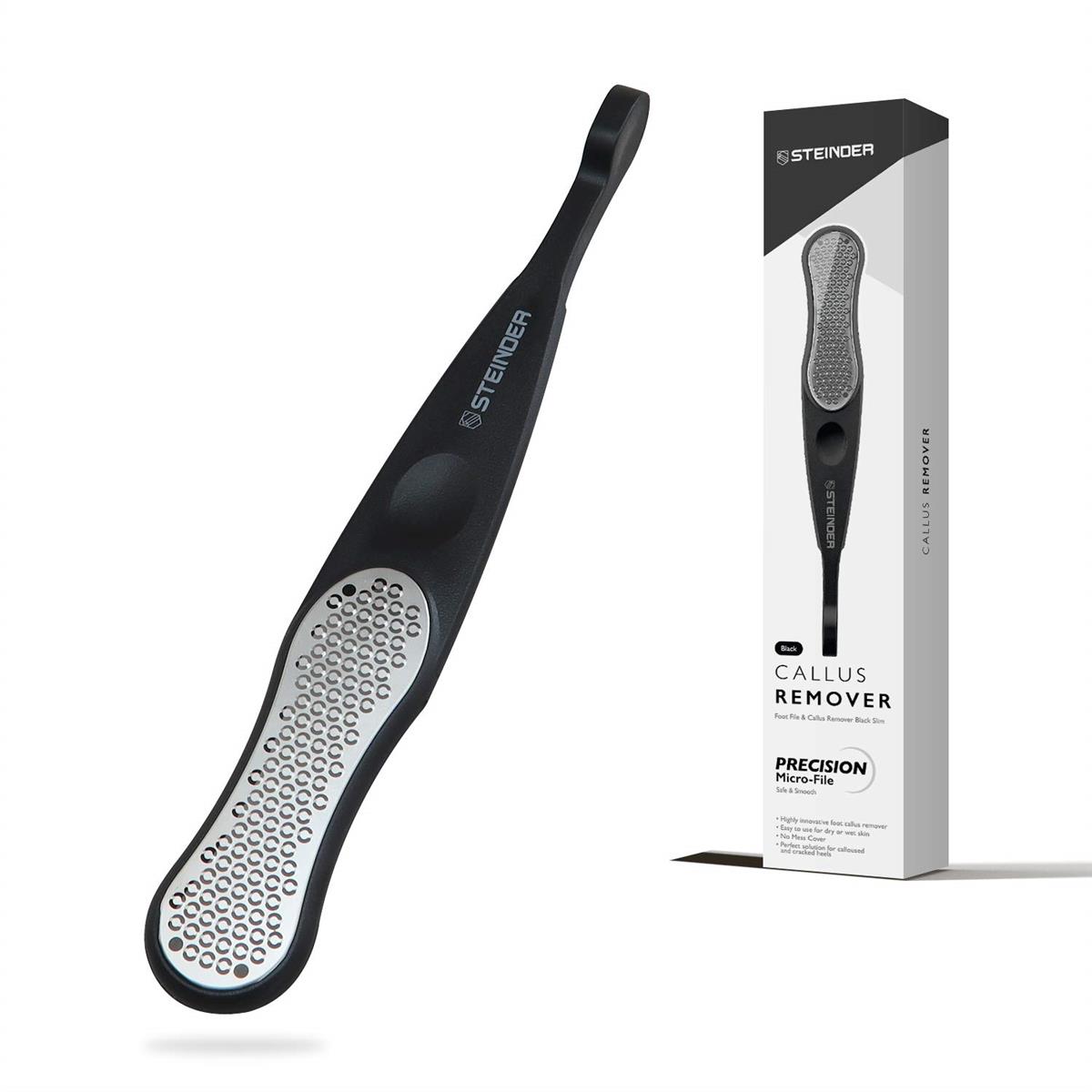 スタイル：スリム◆商品名：フットファイル角質リムーバー Steinder かかと 角質取り 削り マイクロカッター 丸洗いOK 乾湿足用 カバー付き 安全 衛生 かかときれい ブラック スリムサイズ湿った足と乾いた足の両方に使用できるように設計されています。スリムで超軽量なデザインで、どこでも簡単に持ち運べます。専用カバーが角質を集めてくれるため、床を別途掃除する必要がありません。高品質なステンレススチール素材で作られており、長期間の利用でも切れ味が持続し、錆びる心配がありません。
