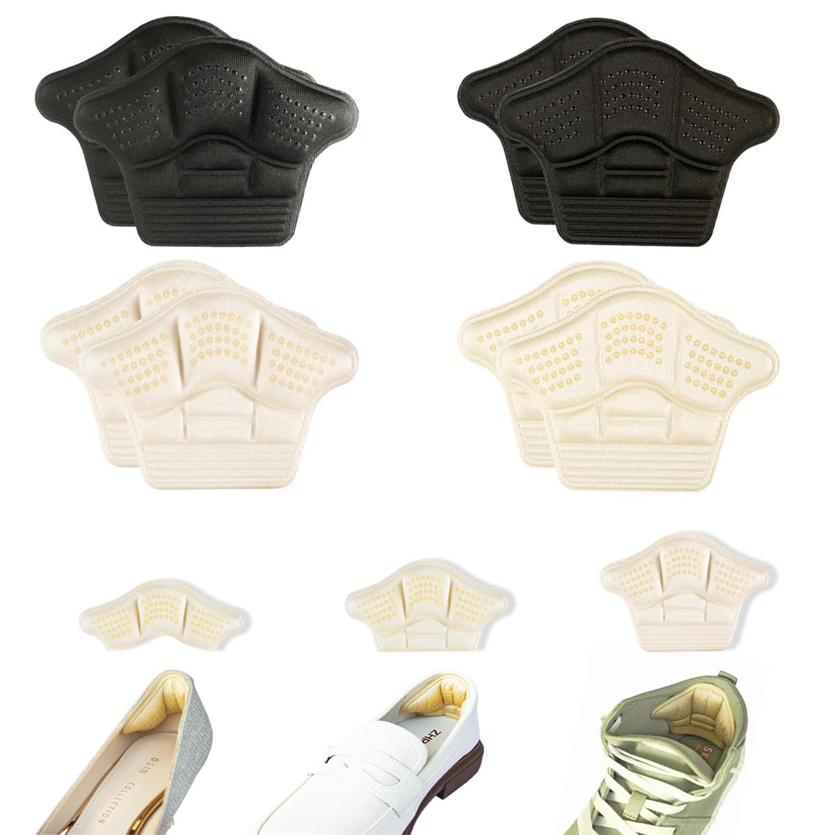 Jydclh18 かかとパッド 4足8枚セット 靴ずれ防止 サイズ調整 クッション性 衝撃吸収 滑り止め 粘着シール付き パカパカ防止 脱げ防止 スニーカーに最適 男女兼用