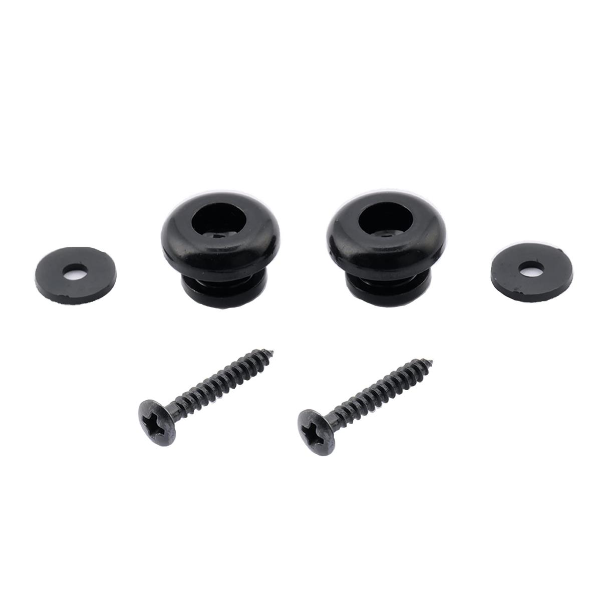 Musiclily Basic ギターストラップピン マッシュルーム タイプ エンドピン エレキギター/アコースティックギター/ベース/ウクレレ、ブラック(2個入)