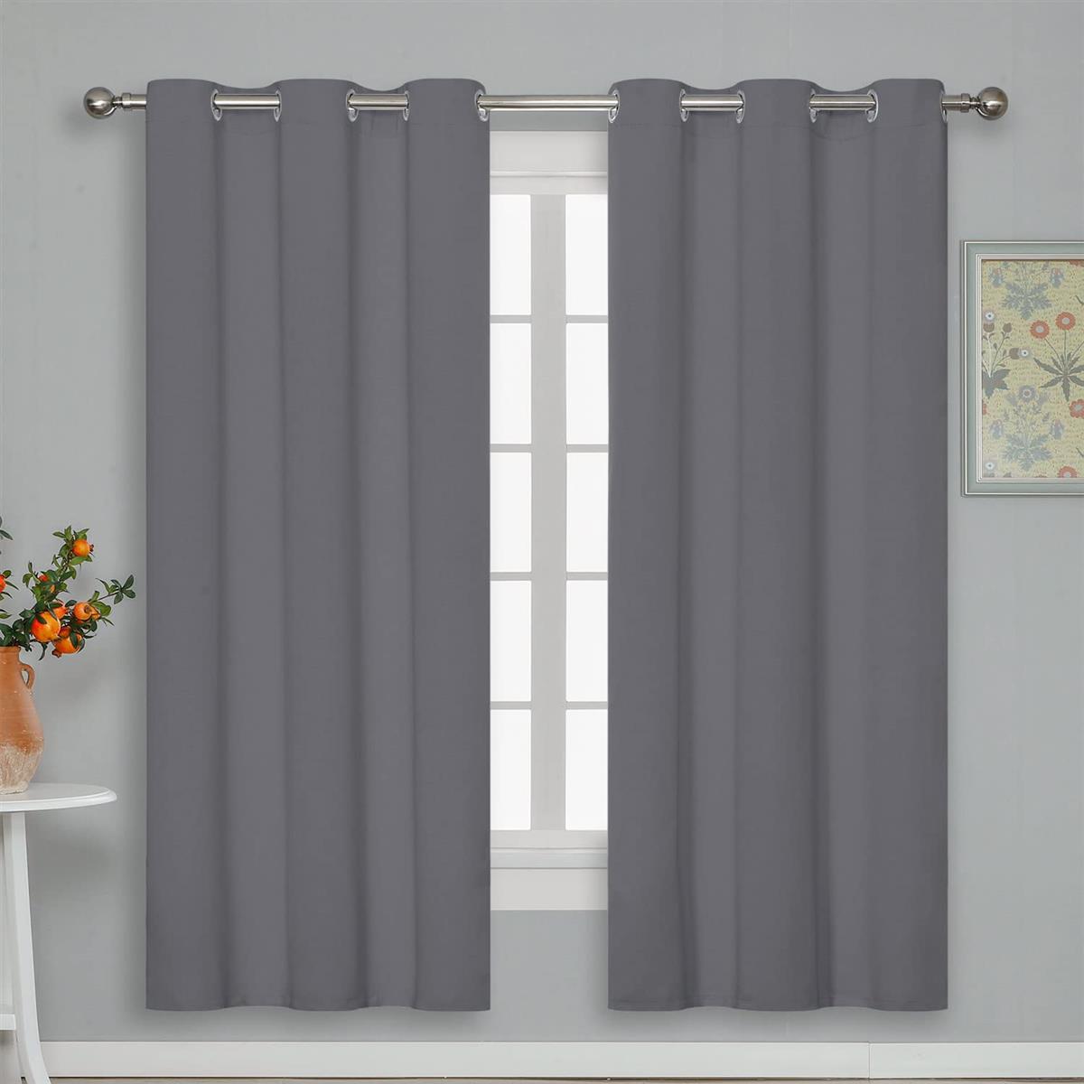 1級遮光カーテン 幅100cm 丈178cm グレー 2枚入り ハトメ型 防寒 保温 遮熱 断熱 冷気遮断 省エル 間仕切り 目隠し UVカット 突っ張り棒に対応