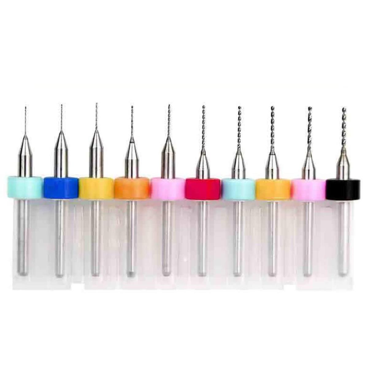 サムコス 極細ドリルビット マイクロドリルビット 10本セット PCB 超硬 精密ドリルビット 装飾品 彫刻 ..