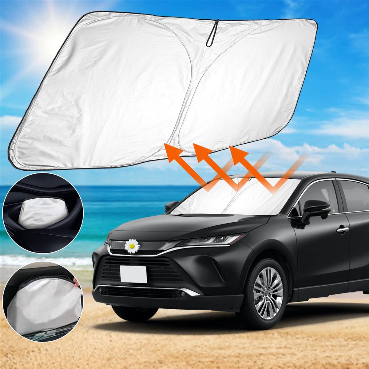 SHAOHAO トヨタ ハリアー80系 サンシェード 80系 サンバイザー 車内 サンシェード 純正 アクセサリー ..