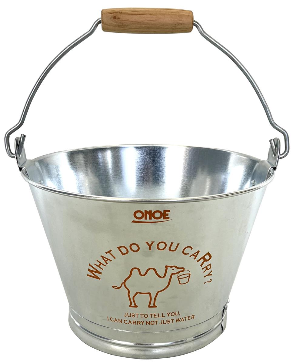 尾上製作所(ONOE) イ ラスト入バケツ特1号オレンジ 3リットル ガーデニング用品 園芸 キャンプ アウトドア 防災グッズ 亜鉛鉄板 口径20.8 x 底径14.0 x 深さ13.1cm 日本製