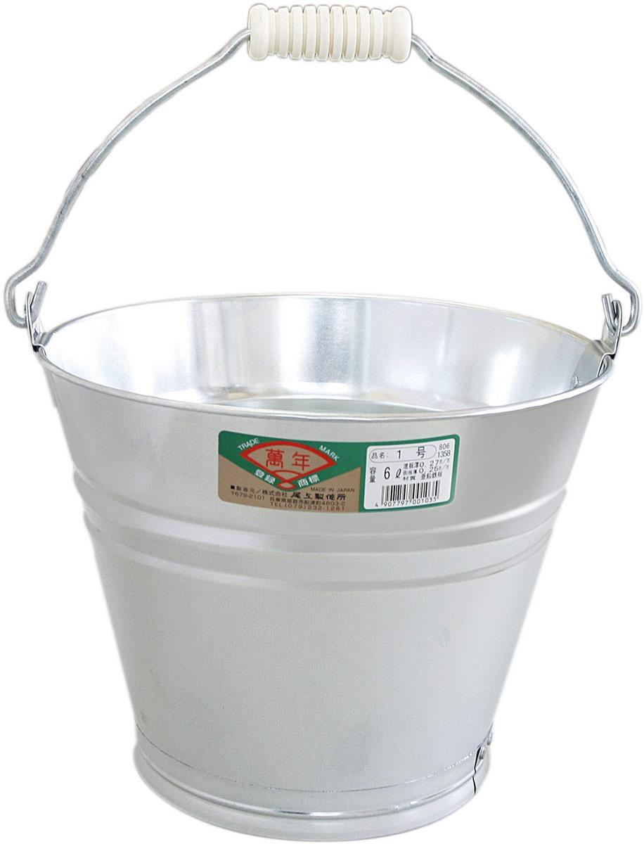 尾上製作所(ONOE) 20個入り バケツ1号 G-B-6 6リットル ガーデニング 園芸 キャンプ 曲がり・折れ・火に強い トタン製 口径25.8 x 底径16.7 x 深さ19.6cm 定番バケツ 日本製
