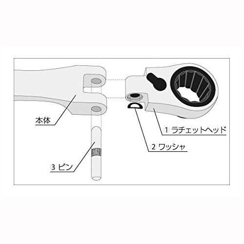トネ(TONE) 超ロング首振ラチェットめがねレンチ用リペアキット RK-RMA14