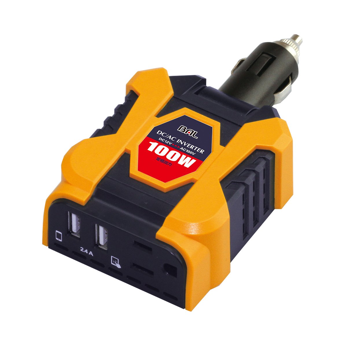 楽天SKSHOPBAL（大橋産業） DC/ACインバーター 矩形波 DC12V車専用 定格出力:100W No.2801