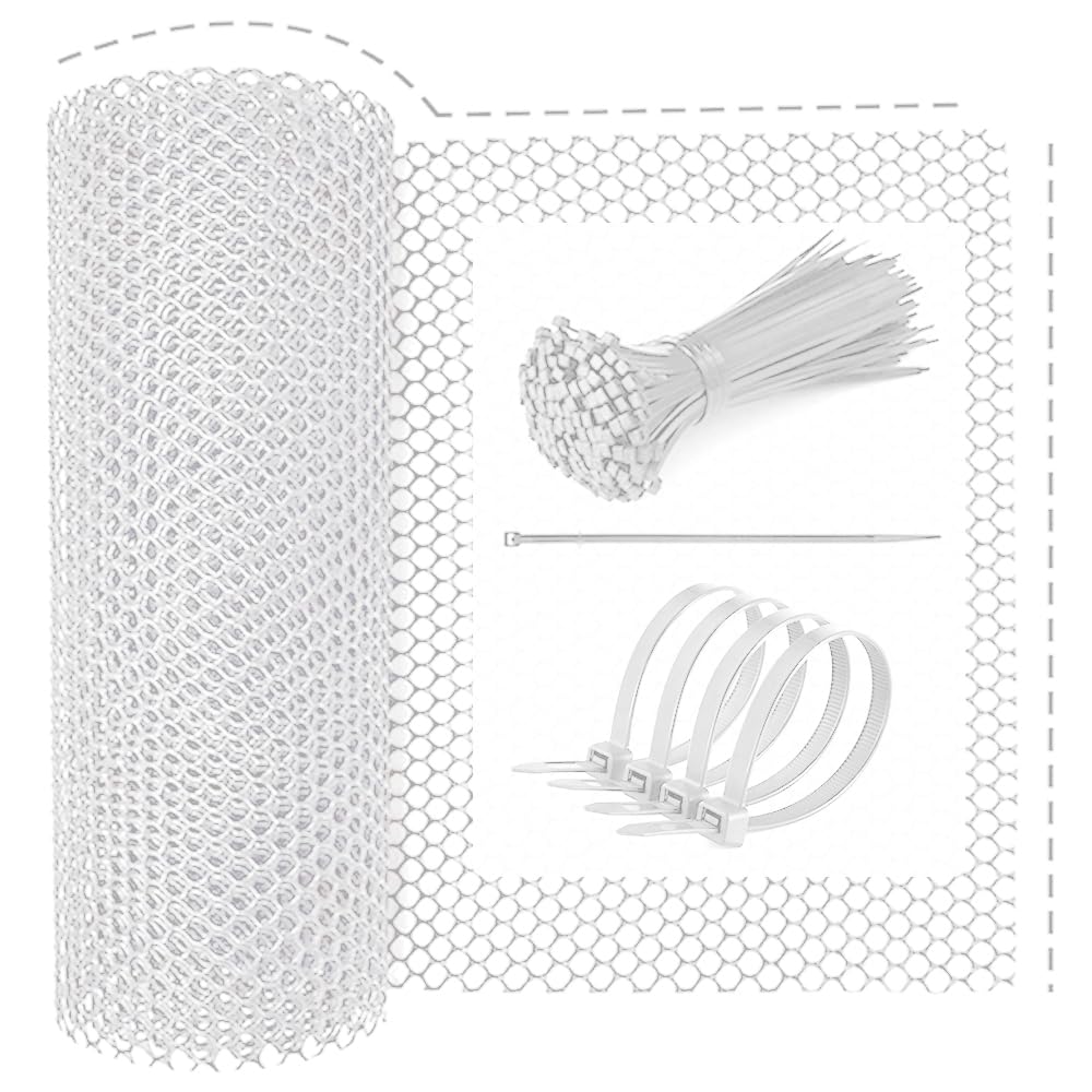 solaay 【サイズ：穴8mm×幅40cm×長さ4m】猫脱走防止ネット プラスチック メッシュ ネット 犬 猫 網戸脱..