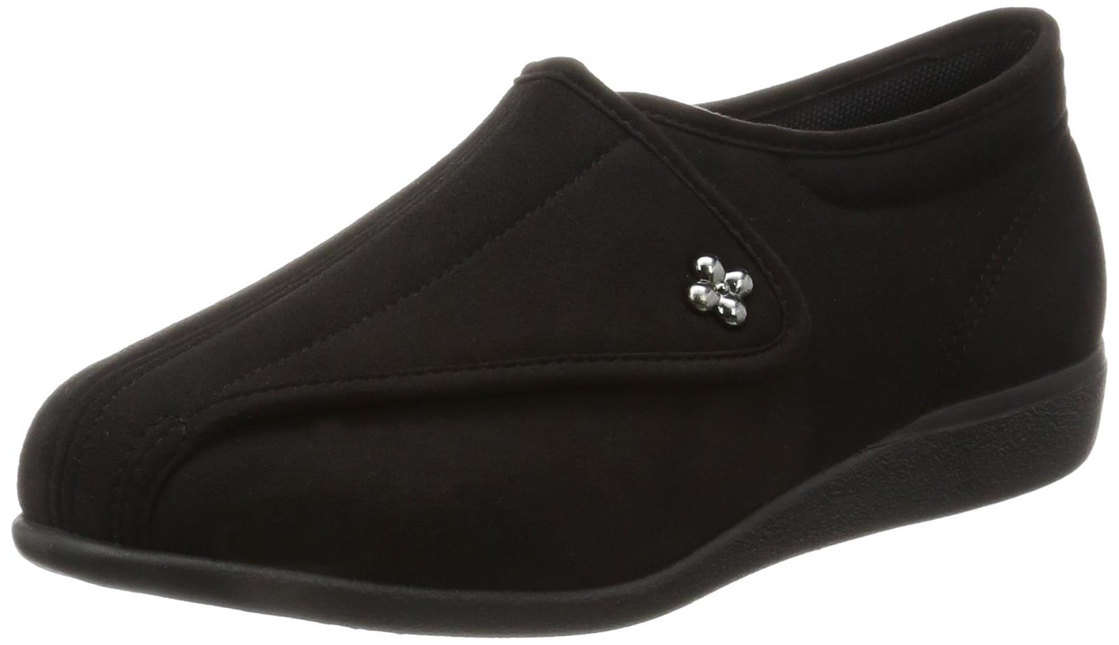 快歩主義 介護シューズ 軽量 転倒予防 リハビリ 幅広3E KHS L011 レディース ブラック 23.0 cm