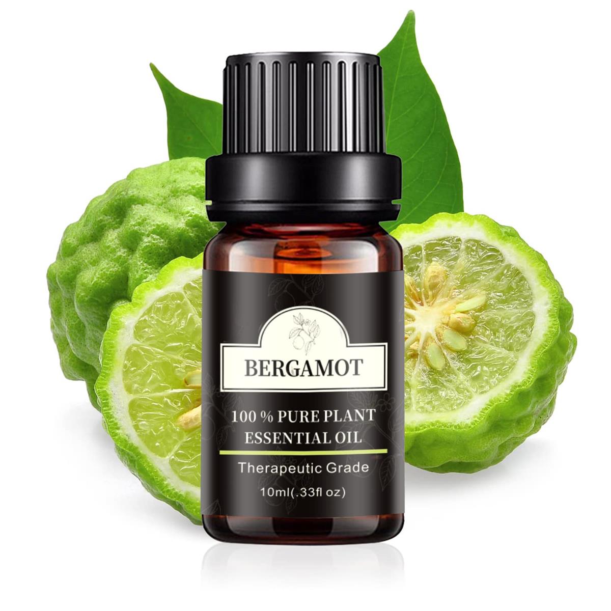 Poven ベルガモット エッセンシャルオイル 天然 ベルガモット精油 ナチュラル アロマオイル アロマディフューザー用 10ml Bergamot Essential Oil