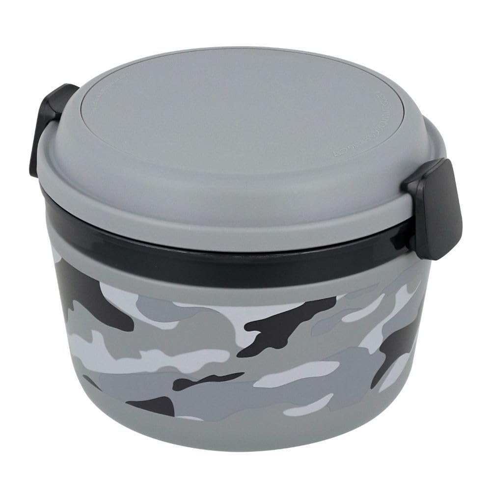 ベストコ どんぶり ランチジャー 770ml グレー 迷彩 保温 NQ-0161 カモフラージュパターン